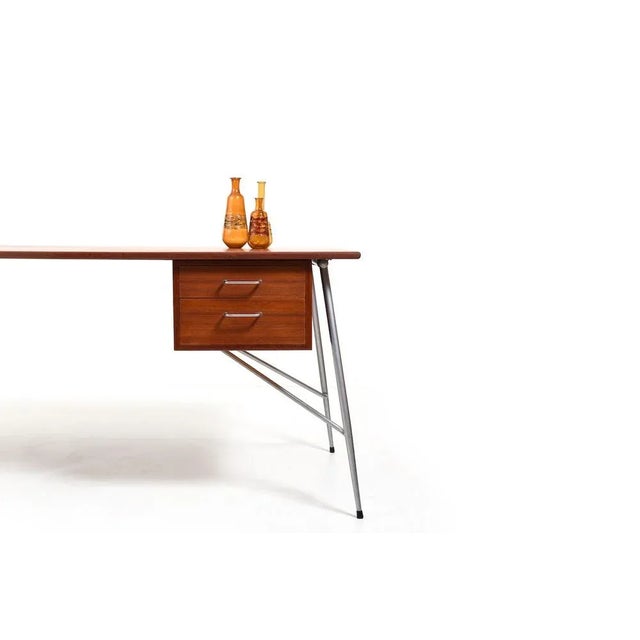 Teak Model 202 Desk by Børge Mogensen, 1950s For Sale - Image 6 of 13