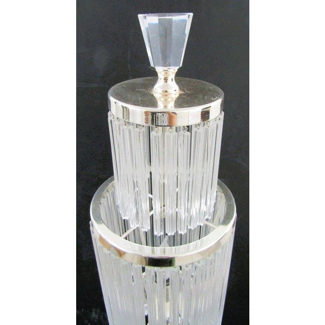 1990s Art Deco Style 4-Tiered Crystal Rods and Chrome Table Lamps - a Pair For Sale - Image 15 of 18