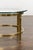 Brass 1950s Midcentury Italian Brass Side Table with Round Glass Top For Sale - Image 8 of 11