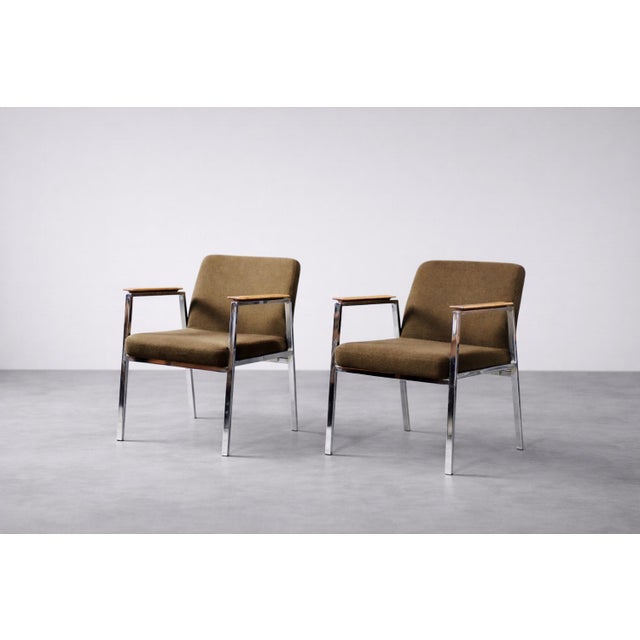 Mid-Century Modern German Brown Conference Chair from Drabert, 1970s For Sale - Image 4 of 18