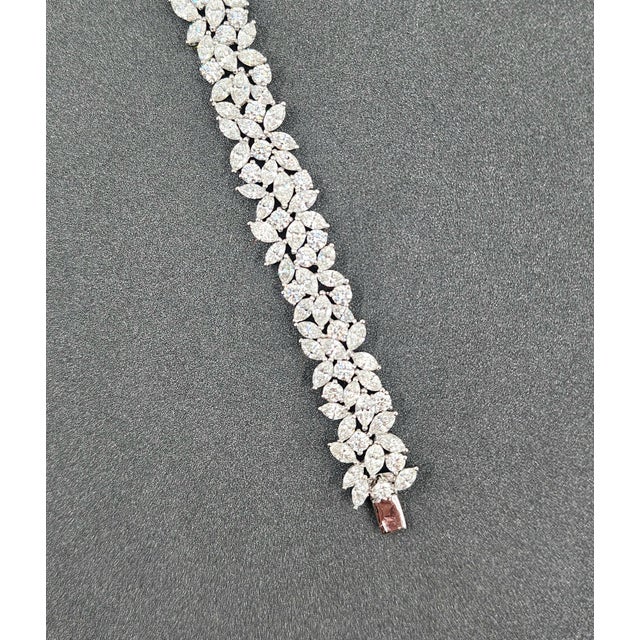 Early 21st Century 19.47 Ct Marquise & Round Diamond Bracelet For Sale - Image 5 of 8