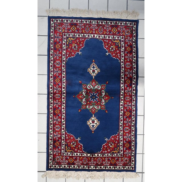 1960s, Vintage Persian Kerman Rug Handmade Wool 3.1' X 5.2' For Sale - Image 11 of 11