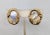 Abstract Vintage Signed Napier Modernist Goldtone Mother-of-Pearl Clip Earrings, 1982 For Sale - Image 3 of 8
