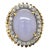 Certified 18K Gold Lavender Jade and Round Diamond Halo Ring, Size 7 For Sale