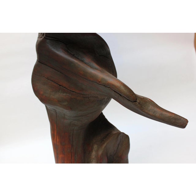 Substantial Driftwood Table Lamp on Mahogany Base For Sale - Image 9 of 13