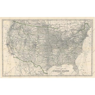Map of the American Railroad Network and All Weather Roads on Verso, 1931 For Sale