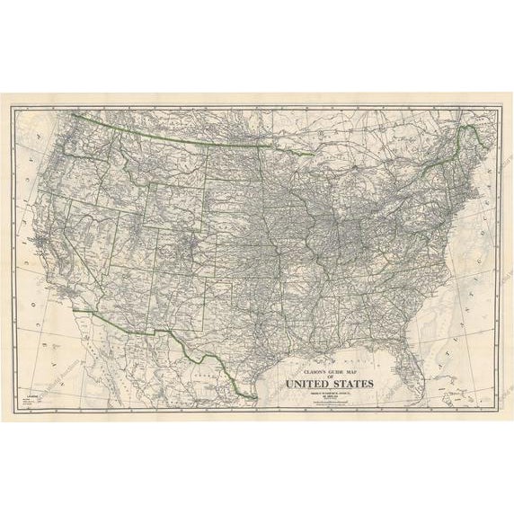 Map of the American Railroad Network and All Weather Roads on Verso, 1931 For Sale
