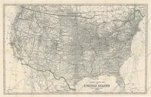 Map of the American Railroad Network and All Weather Roads on Verso, 1931
