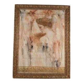 Framed Signed François Fressinier Mixed Media Painting For Sale