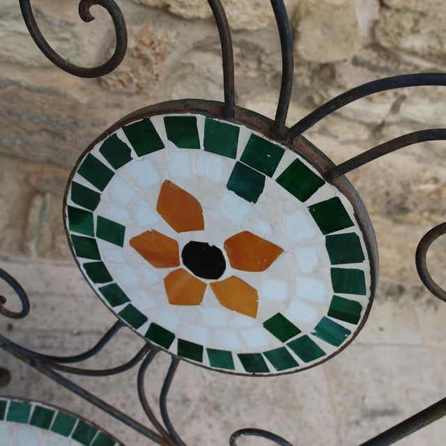 Vintage French Folding Garden Chair in Wrought Iron, 1970s For Sale - Image 3 of 9