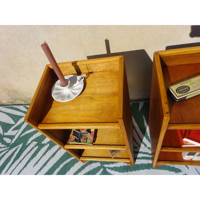 Light Wood Bedside Tables with Top Edges, 1990s, Set of 2 For Sale - Image 4 of 18