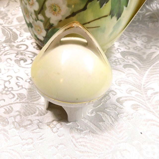 1920s Green Reinhold Schlegelmilch Rs Germany Chocolate Pot With Four Cups For Sale - Image 9 of 15