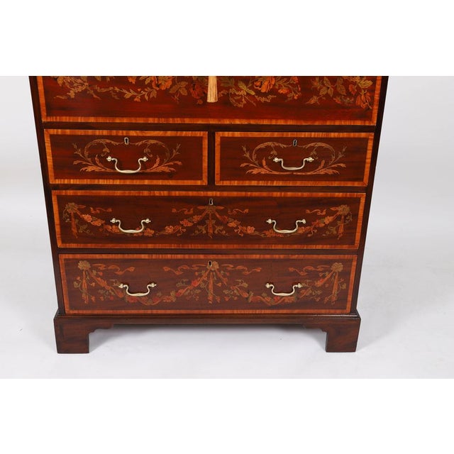 Metal Antique Early George II Inlaid Mahogany Chest with Secretaire, 18th Century For Sale - Image 7 of 18