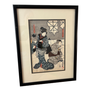 Antique Japanese Woodblock Print Artwork