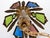 1960s Spanish Gothic Brass 3-Light Lantern With Multi-Color Stained Cathedral Glass For Sale - Image 11 of 12