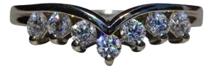 The Deerland: White Gold Band with Cubic Zirconia