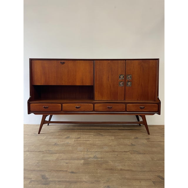 Mid-Century Dutch Teak Highboard by Louis van Teeffelen for Webe, 1960s For Sale - Image 4 of 18
