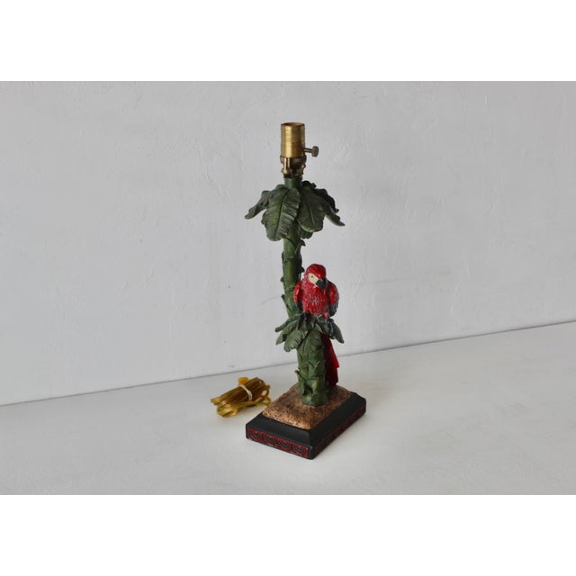 Vintage Mid Century Modern Hand-Painted Parrot Table Lamp For Sale - Image 14 of 16