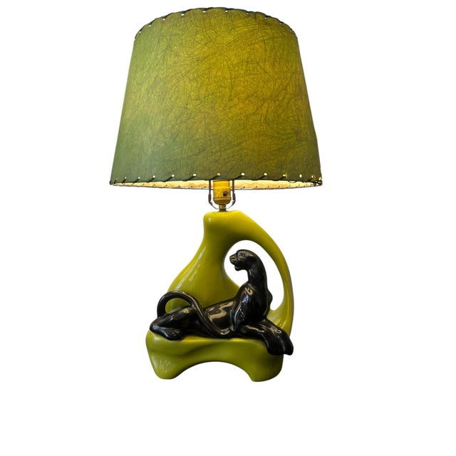 1950 Mid-Century Modern Kitschy Panther Lamp For Sale - Image 4 of 5