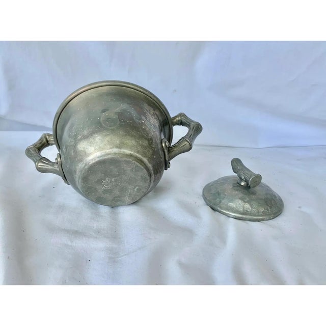 Vintage Faux Bamboo Aluminum Sugar Container For Sale - Image 10 of 11