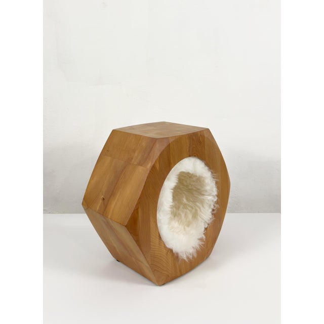 Tan Nut Stool by Mauro Dell'Orco For Sale - Image 8 of 11