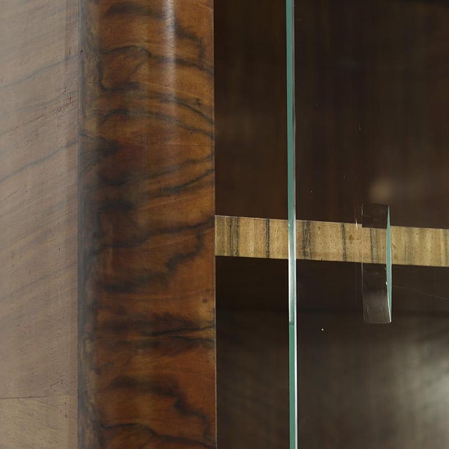 Large Art Deco Walnut Display Bookcase, 1930s For Sale - Image 6 of 13