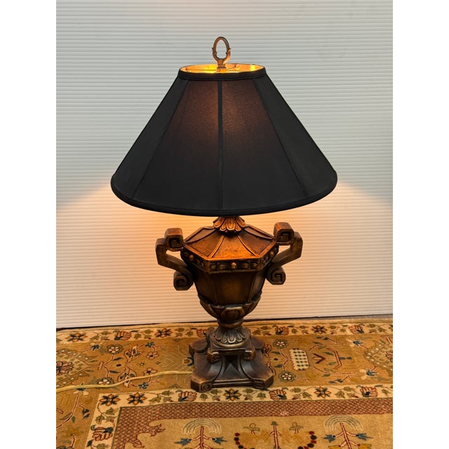Wood Neoclassical Style Urn Shaped Table Lamp For Sale - Image 7 of 12