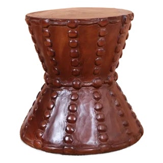 Elly Round Oak Wood Side Table For Sale