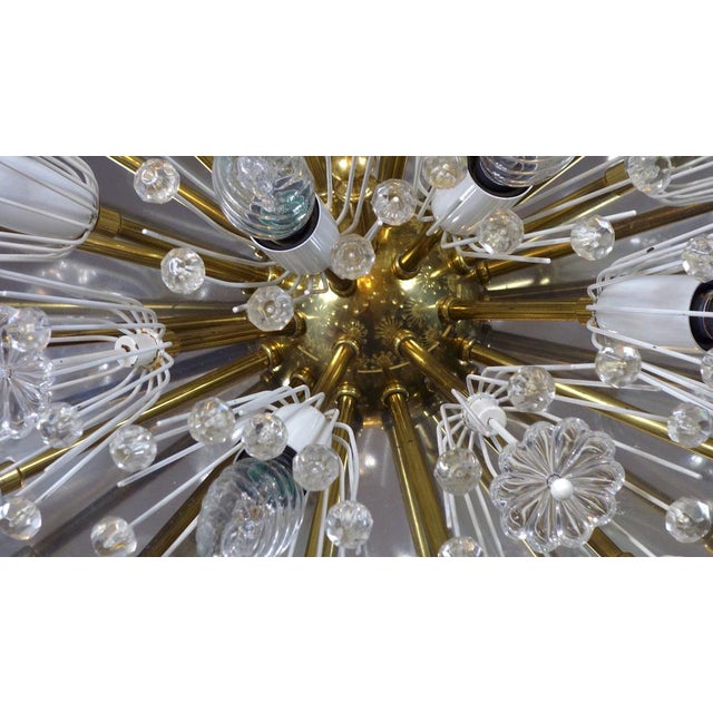 Gold Austrian Sputnik Crystal Flowers Ceiling Lamp attributed to Emil Stejnar for Rupert Nikoll, 1950s For Sale - Image 8 of 18