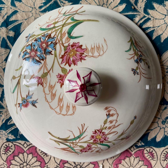 Antique French Ironstone Soup Tureen and Plater from Keller & Guerin Luneville, Set of 2 For Sale - Image 10 of 13