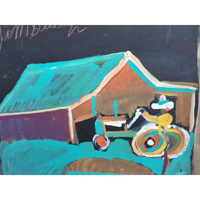 A delightful folk art painting by the popular Alabama artist Jimmy Lee Sudduth (1910-2007). Jimmy spent most of his life...