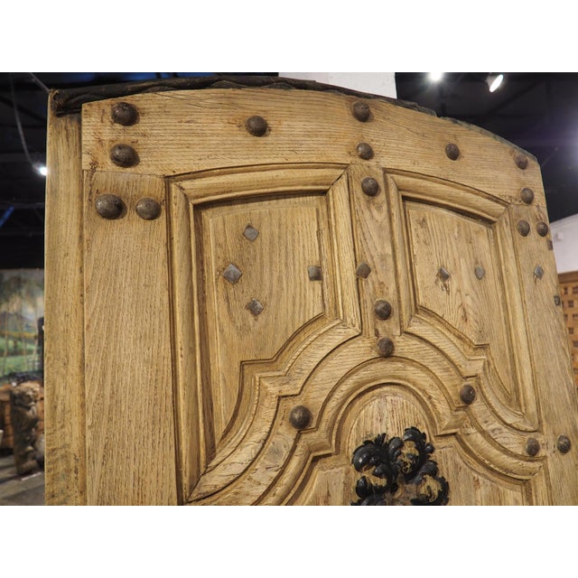 19th Century Antique French Oak and Iron Studded Entry Door From Provence, 19th Century For Sale - Image 5 of 18