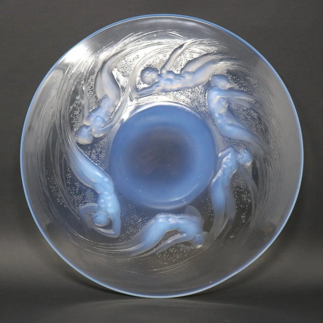 Transparent Rene Lalique Opalescent Glass Ondines Plate For Sale - Image 8 of 12
