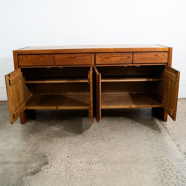 1960s 1960s Mid Century Modern Credenza Server Buffet Conant Ball Oak 2 Drawers Cabinet For Sale - Image 5 of 12