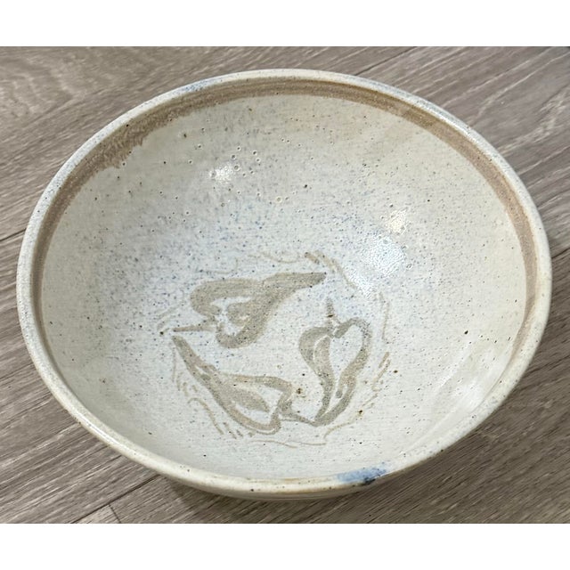 1990s 1990s Handmade Ceramic Bowl With Chile Pepper Design — Signed Studio Pottery For Sale - Image 5 of 12