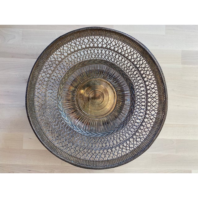 1950s Mid-Century Hand Woven Silver-Plated Basket For Sale - Image 10 of 10