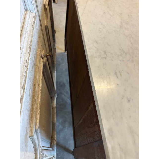 Louis XVI Style Commode with White Marble Top, 1950s For Sale - Image 13 of 15