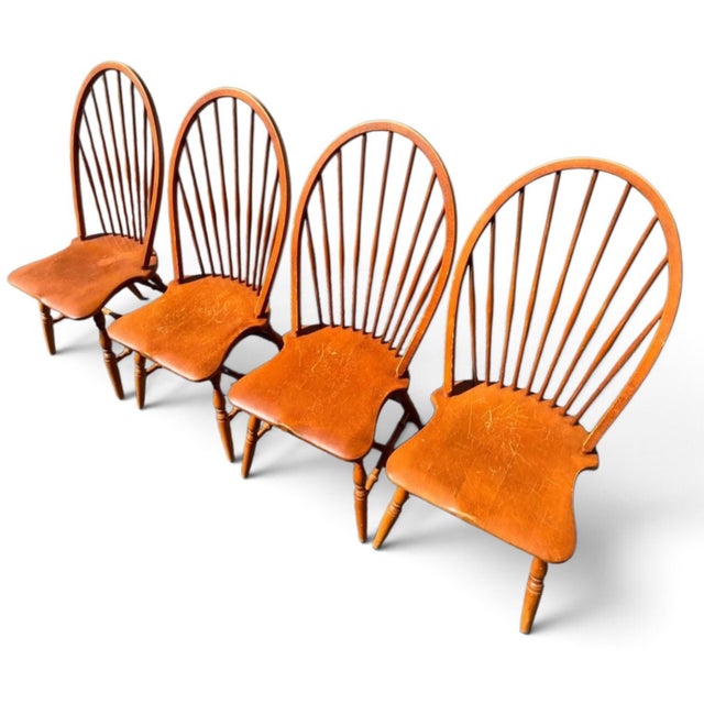 Set of 4 Vintage Bow-Back Windsor Dining Chairs For Sale - Image 4 of 4