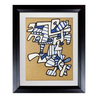Abstract Jean Dubuffet Lithograph Limited Edition - Vacuum Forms - Velin Paper W/Frame For Sale