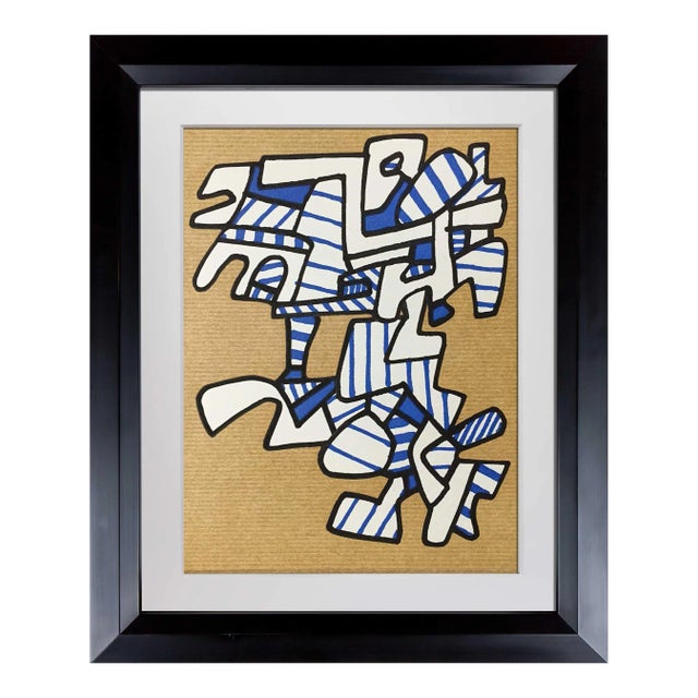 Abstract Jean Dubuffet Lithograph Limited Edition - Vacuum Forms - Velin Paper W/Frame For Sale