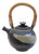 Mid 20th Century Studio Pottery Teapot with Bentwood Handle and Cobalt Drip Glaze For Sale