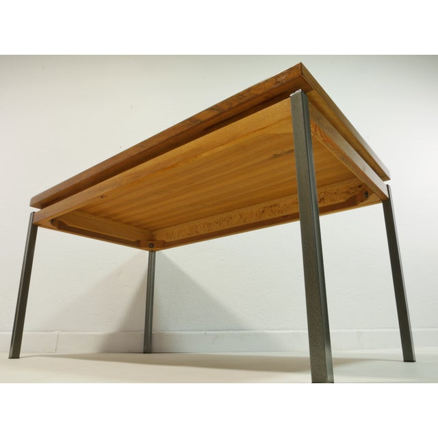 1960s Mid-Century Coffee Table with Glass Top and Tubular Steel Legs, 1960s For Sale - Image 5 of 11