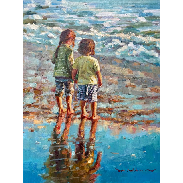 Original oil on unstretched canvas, measuring 20" x 24”. Signed by artist M. Dai, circa 2024. Dai uses an impressionistic...