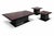 A striking mid-century space age coffee table set, consisting of one large coffee table and two matching side tables. The...