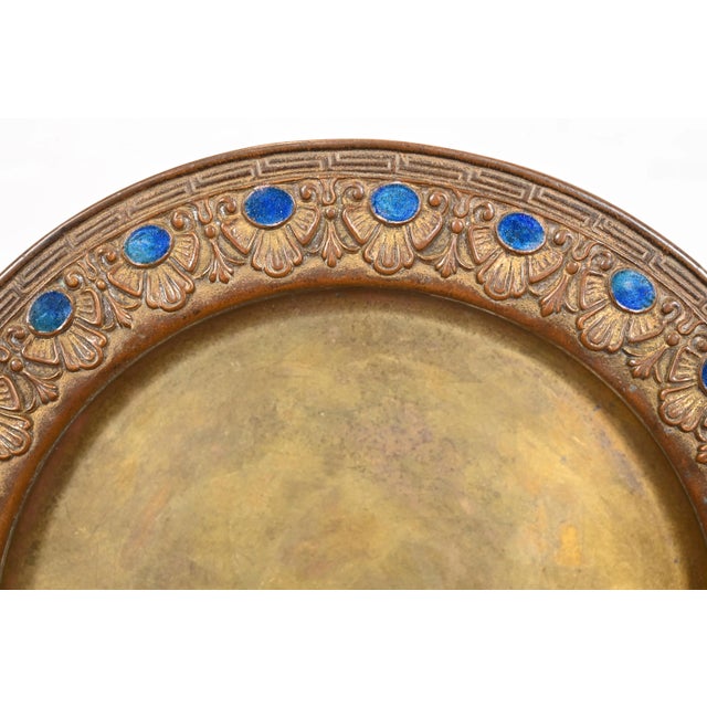 1920s Louis Comfort Tiffany Furnaces Bronze Doré and Enamel Plate For Sale - Image 5 of 10