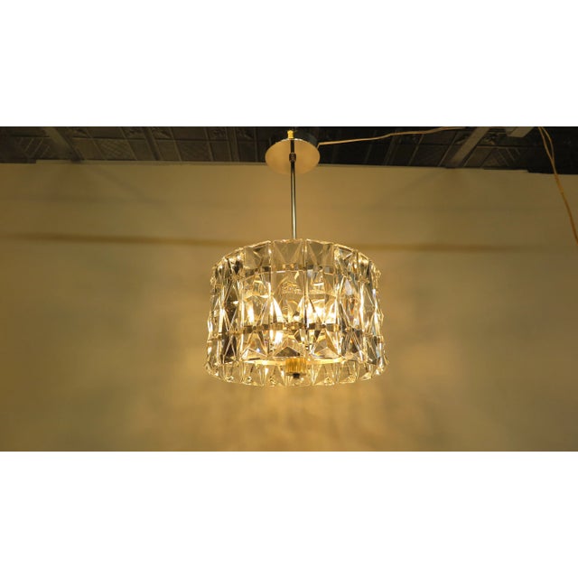 1960s Mid Century Prism Faceted Crystal Kinkeldey Pendant For Sale - Image 9 of 13