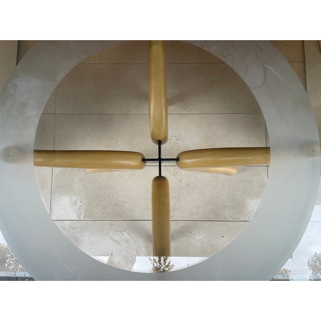 Tan Round Italian Dining Table Circa 1980s For Sale - Image 8 of 9