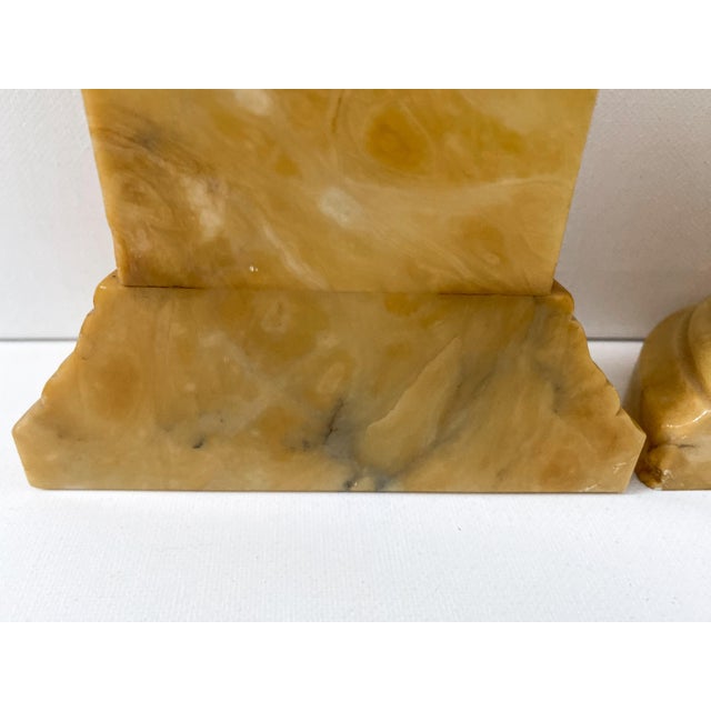 Alabaster Mid-Century Grand Tour Style Italian Alabaster Column Bookends- a Pair For Sale - Image 8 of 11