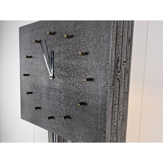 Vintage Brutalist Standing Clock, 1970s For Sale - Image 10 of 12