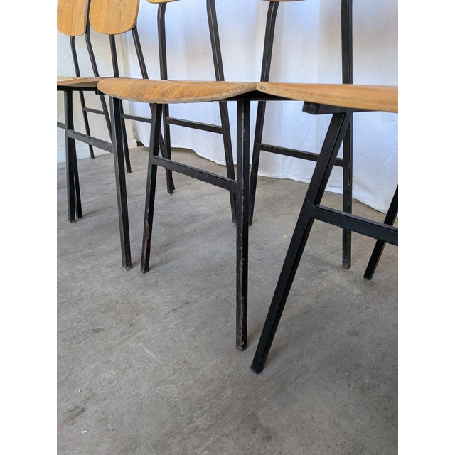 Vintage Industrial School Chairs from Stol Kamnik, Former Yugoslavia, 1970s, Set of 7 For Sale - Image 6 of 18